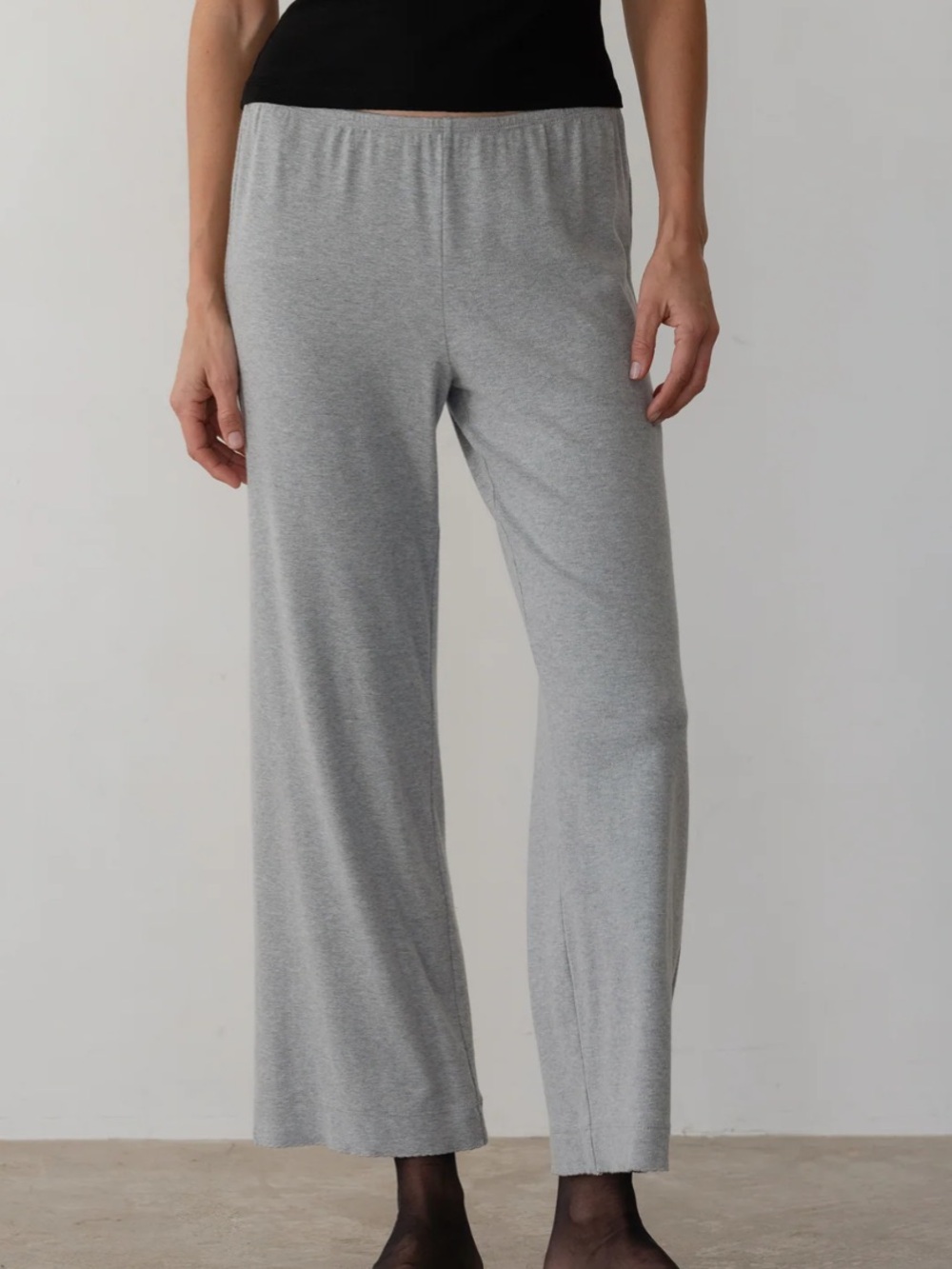 Donni Baby Rib Scallop Pant Heather Gray Size Small